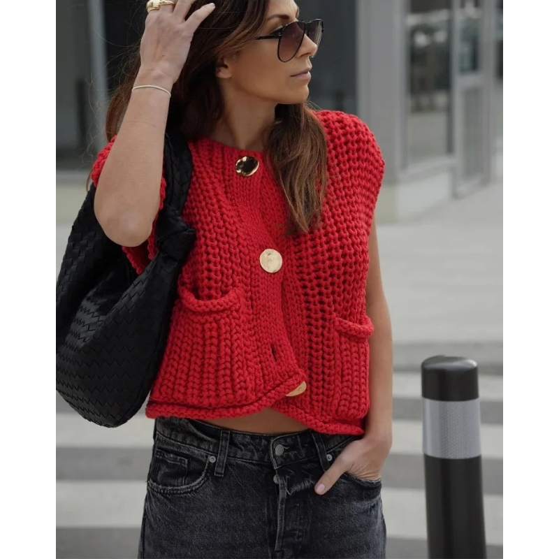 Spring Knitted Vest Elegant