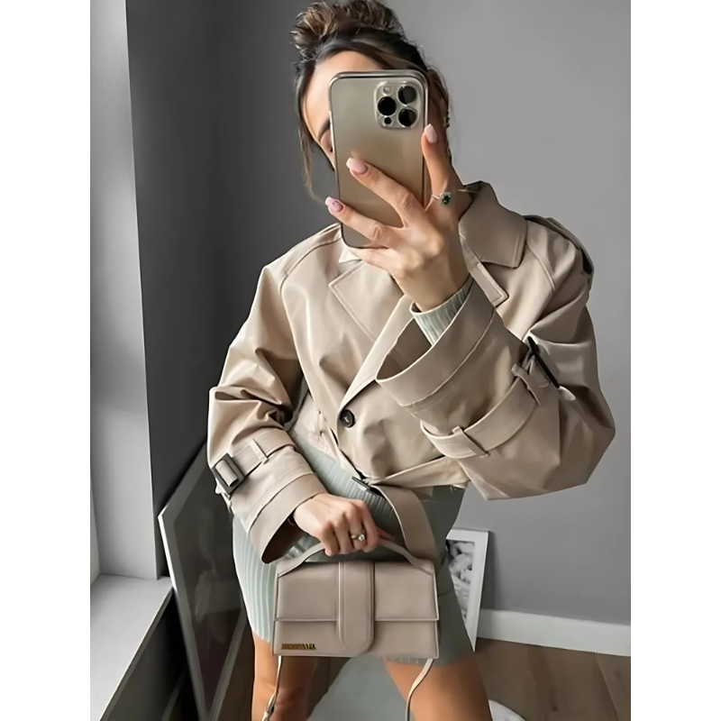 Belt Cropped Trench Spring