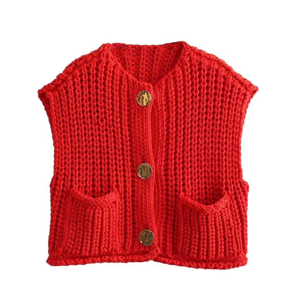 Spring Knitted Vest Elegant