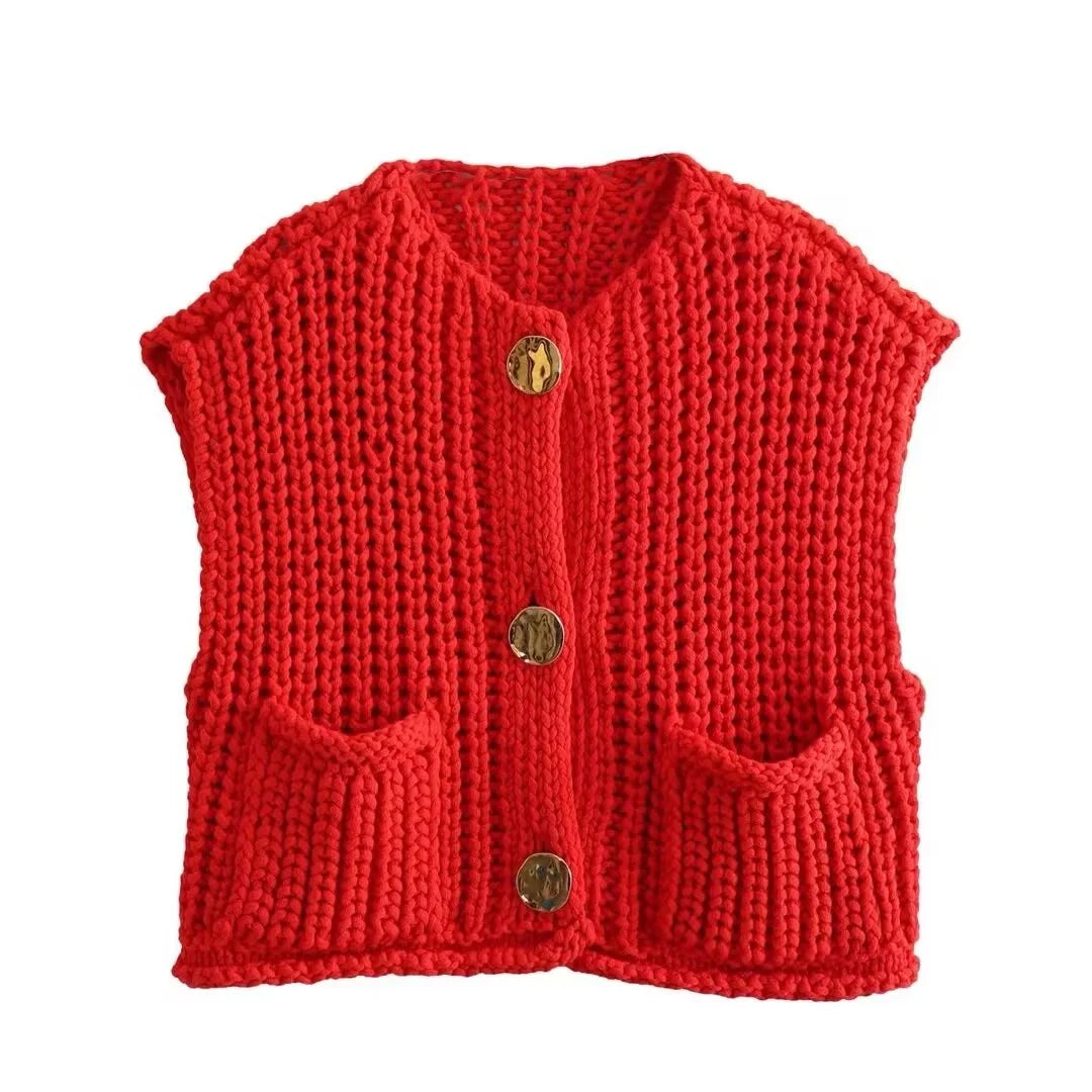 Spring Knitted Vest Elegant