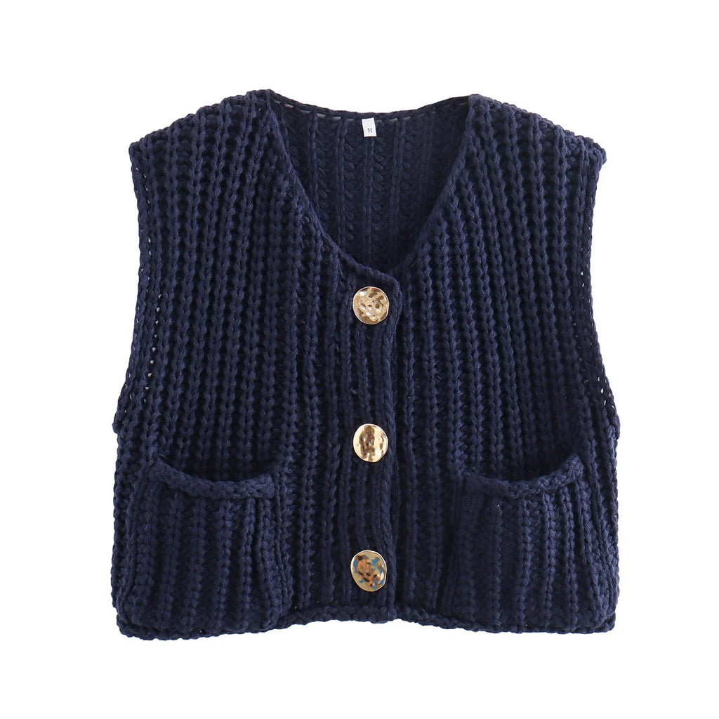 Spring Knitted Vest Elegant