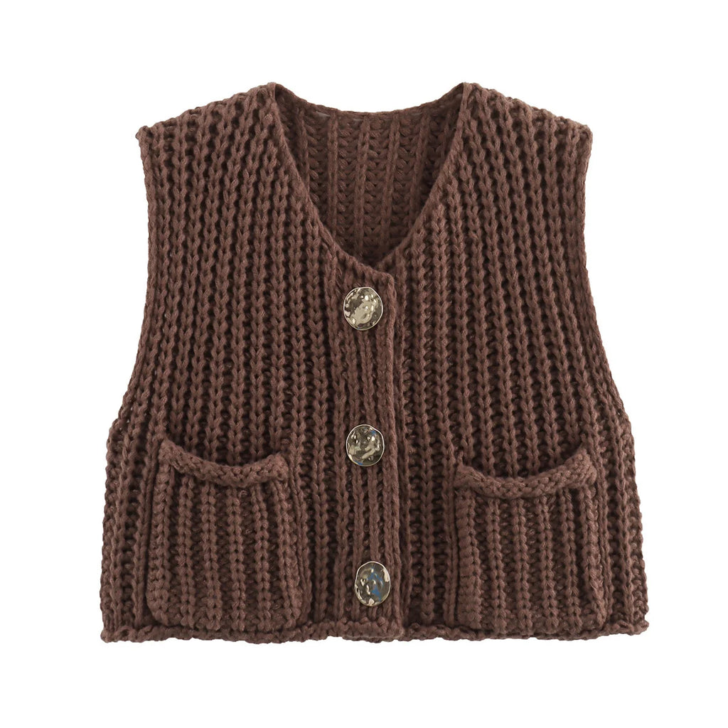 Spring Knitted Vest Elegant
