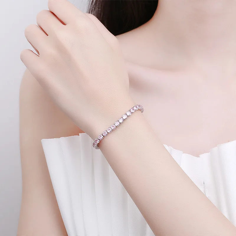 Bracelet Pink Zircon Crystal
