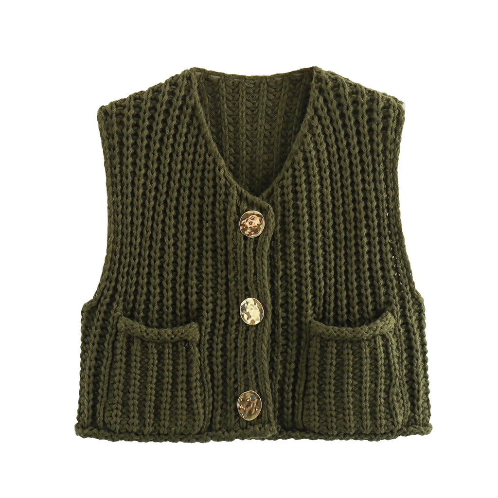 Spring Knitted Vest Elegant
