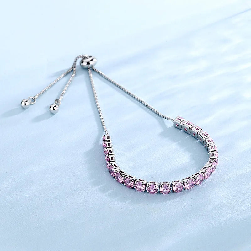 Bracelet Pink Zircon Crystal