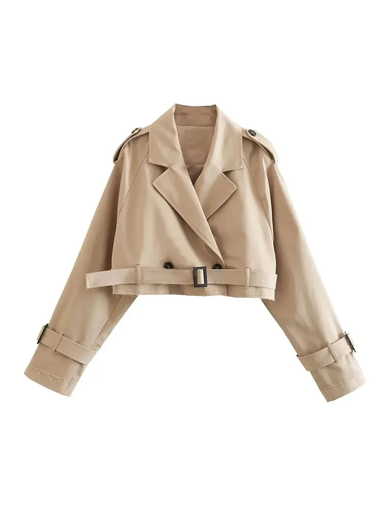 Belt Cropped Trench Spring