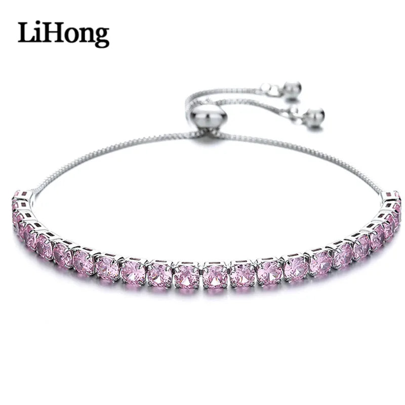 Bracelet Pink Zircon Crystal