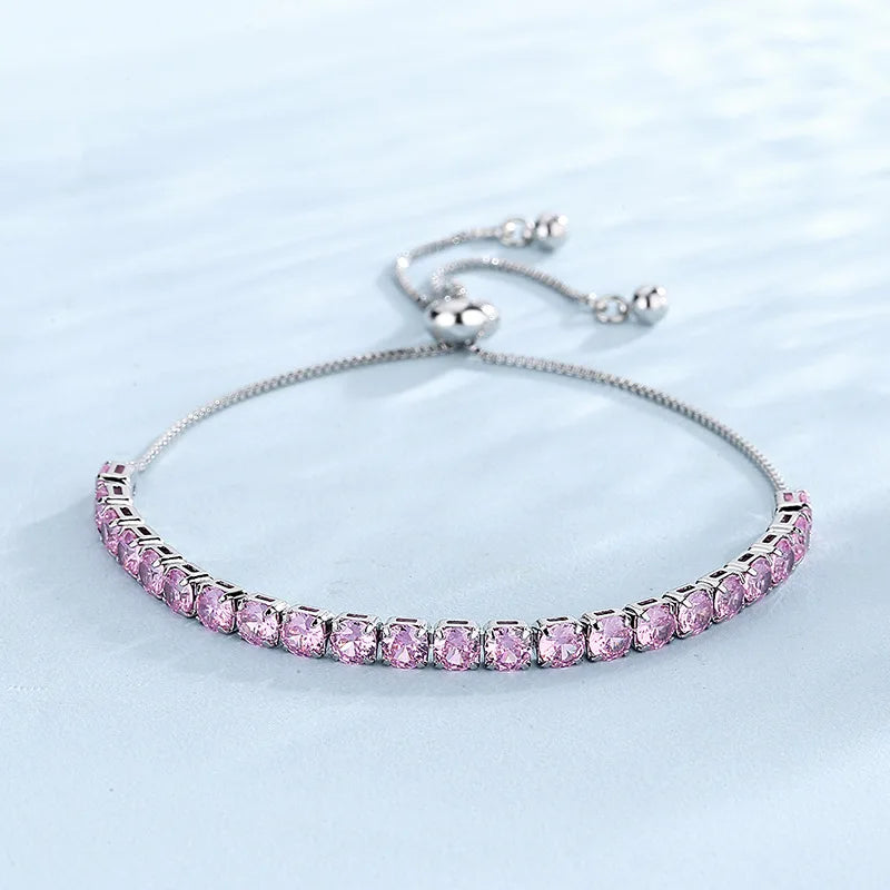 Bracelet Pink Zircon Crystal