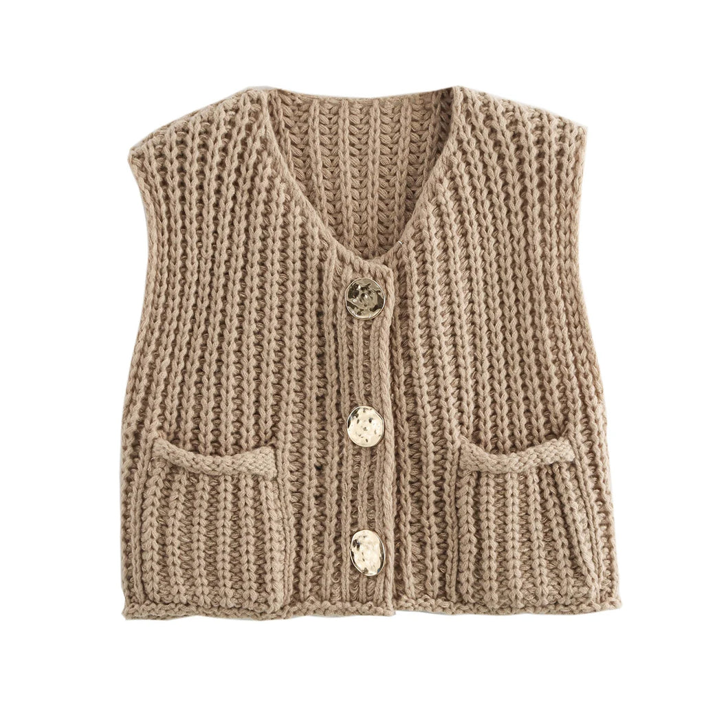 Spring Knitted Vest Elegant