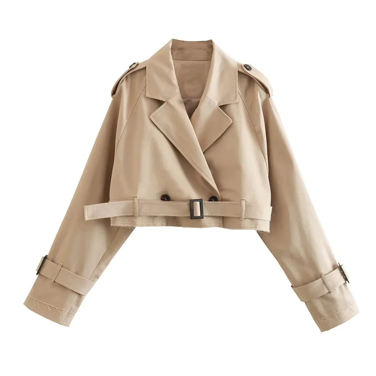 Belt Cropped Trench Spring