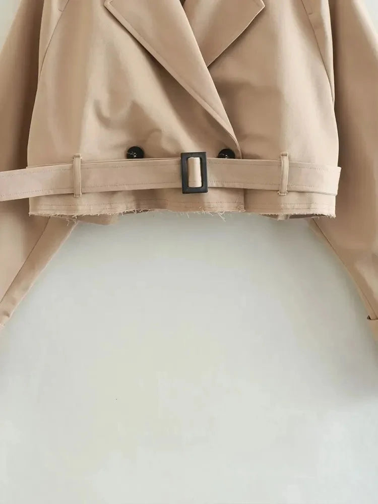Belt Cropped Trench Spring