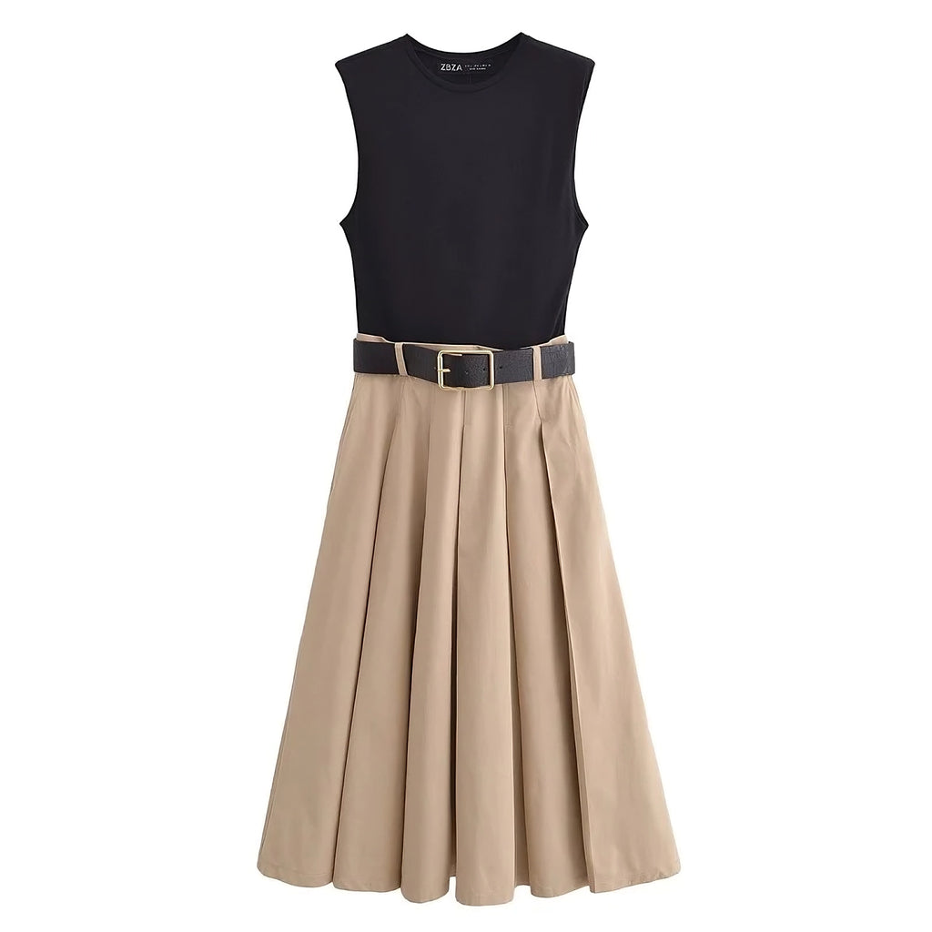 Dresses Belt Pleated Midi Dress